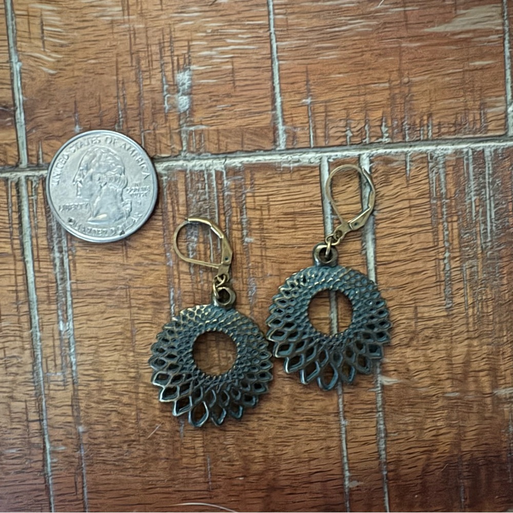 brass mandala earring